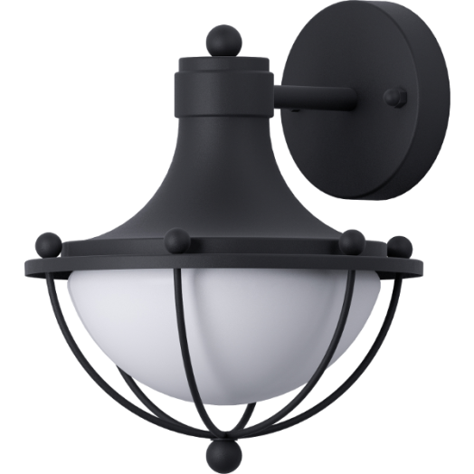 MONASTERIO K]LT. FALI E27 60W IP44 FEKETE/FEHÉR FÉM/ÜVEG