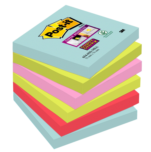 Post-it Super Sticky jegyzet tömb 76x76mm 6 tömb/csomag