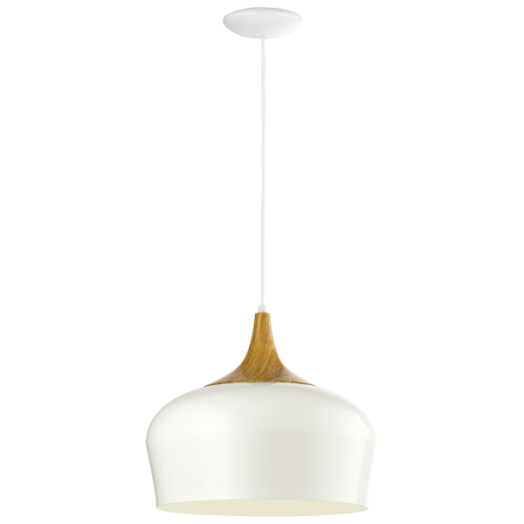 OBREGON FÜGGESZTÉK E27 1X60W D:35CM ACÉL KRÉM/TÖLGY