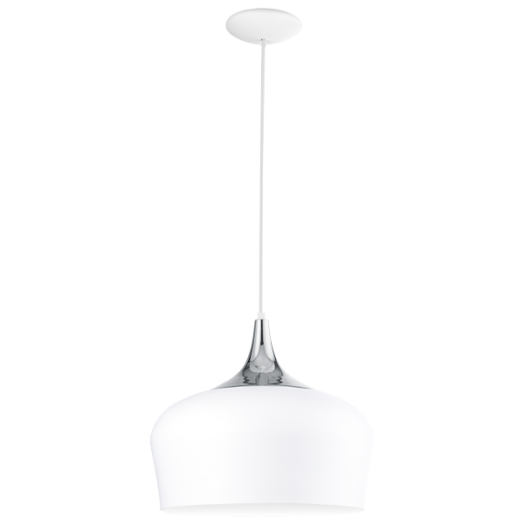 OBREGON FÜGGESZTÉK E27 1X60W D:35CM ACÉL FEHÉR/KRÓM