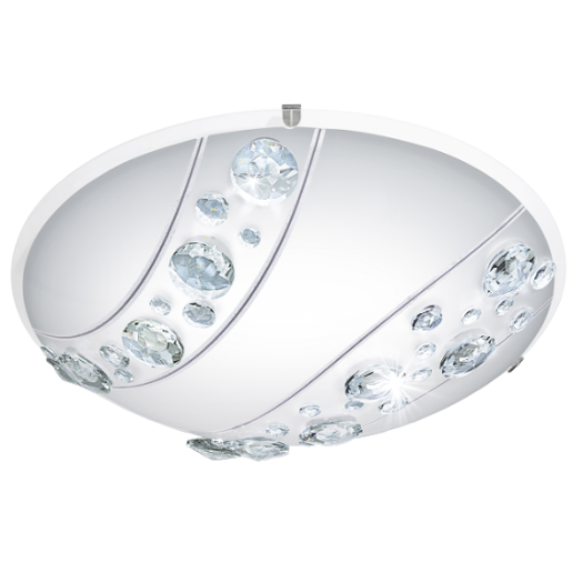 NERINI LED MENNY.L 16W 1600LM 4000K D:31,5CM ACÉL/ÜVEG/KRISTÁLY