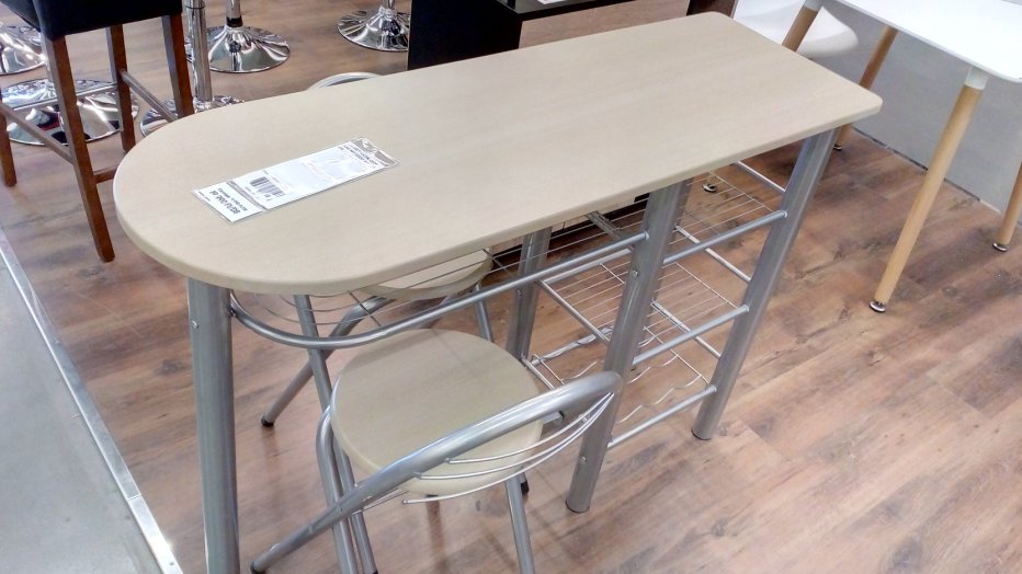 BÁR SZETT ASZTAL+2SZÉK BÜKK MDF/EZÜST RCH-ZZX-070 Outlet