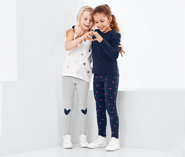 2 lányka leggings szettben, kék-szürke