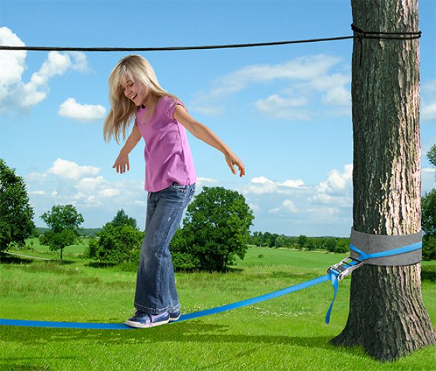 Slackline egyensúlyozó kötél