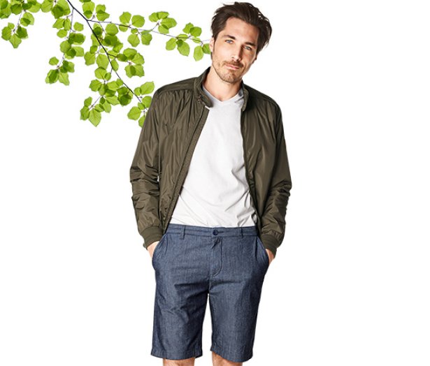 Férfi chambray rövidnadrág