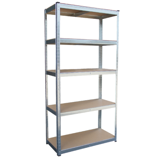 FÉMPOLC 5 MDF POLCCAL, HORGANYZOTT, 90X180X40CM