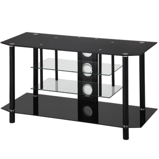 TV ÁLLVÁNY FEKETE+VÍZTISZTA ÜVEG 105X45X58CM