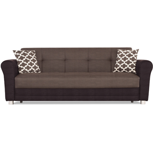 FABELLO KANAPÉ 234X93X88CM BARNA SZÖVET+PU FF:115X185CM