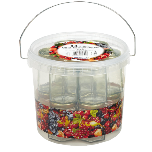 GYÜM. VÖDÖR 5,7L, BENNE 14 DB 195ML-ES BEFŐTTES ÜVEG TETŐVEL