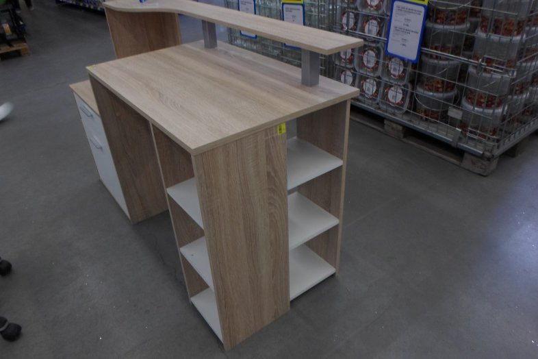 ORACLE ÍRÓASZTAL FEHÉR/TÖLGY 139,8X55,1X91CM Outlet
