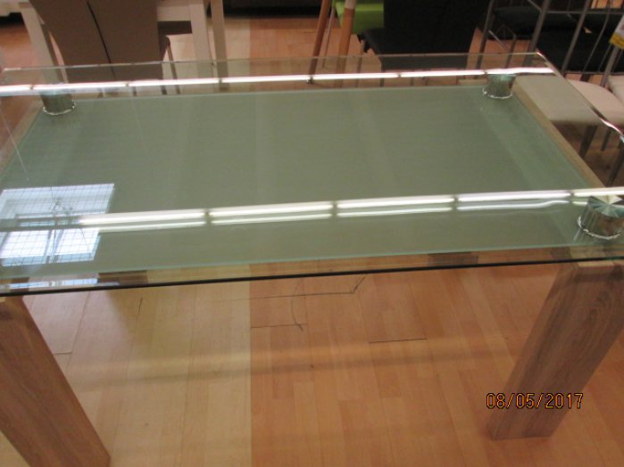 WORMS ÉTKEZŐASZTAL 160X90X75CM SONOMA TÖLGY LÁBAZAT,FIX ÜVEGLAP Outlet