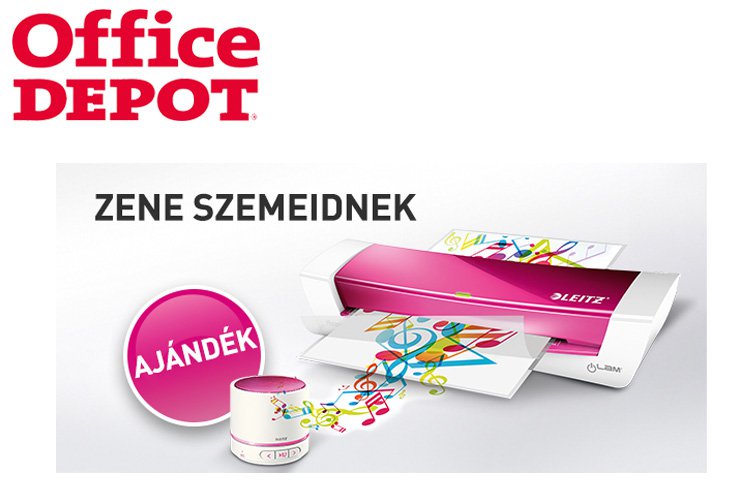 Leitz lamináló ajándék hangszóróval az Office Depot-ban