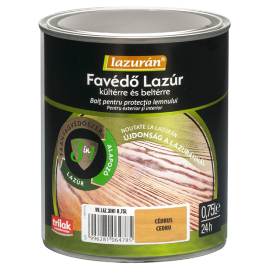 LAZURÁN FAVÉDŐ LAZÚR 3IN1 BOROVIFENYŐ 0.75 L