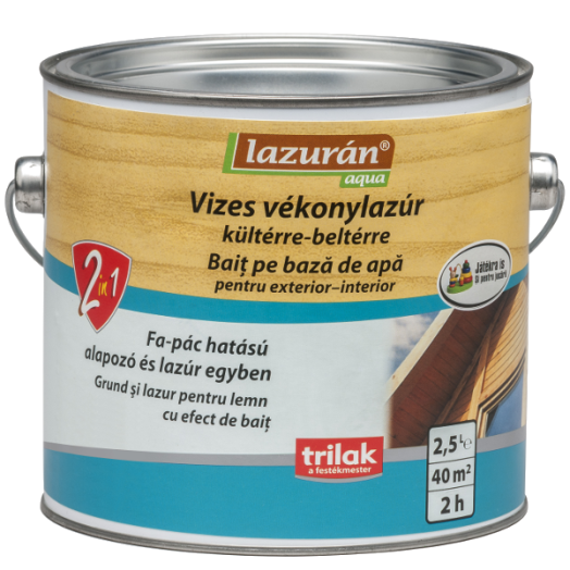 LAZURÁN AQUA IDŐJÁRÁSÁLLÓ VÉKONYLAZÚR ÉSZAKI-TÖLGY 0.75L