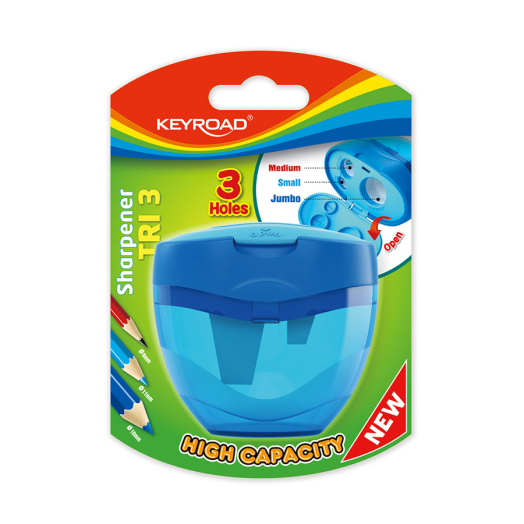 Keyroad TRI3 hegyező 3 lyukú tartályos BL