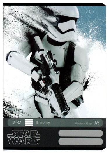 Iskolai füzet, 3.oszt. vonalas [12-32], A5, 32 lap, STAR WARS 7 - Stormtrooper
