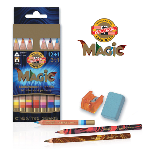 Koh-I-Noor 3404N színesceruza 12+1 Magic készlet +rad.+hegy.