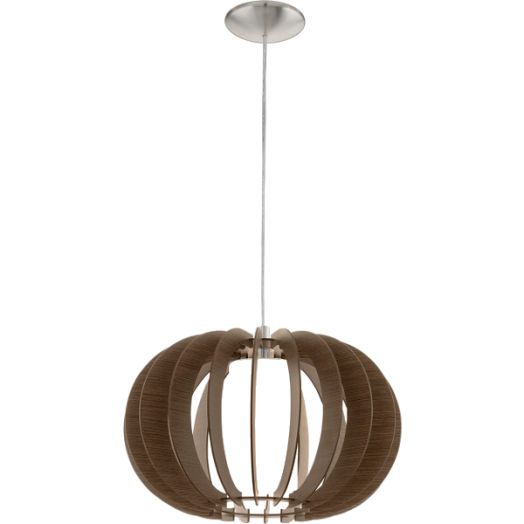 STELLATO3 F]GGESZTÉK E27 1X60W D:40CM ACÉL/FA/ÜVEG BARNA