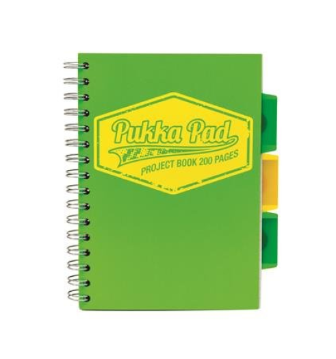 Pukka Pad Project Book Neon spirálfüzet B5 kockás zöld