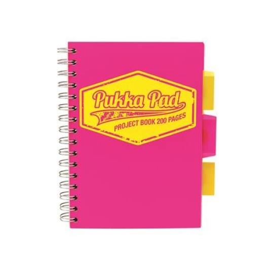 Pukka Pad Project Book Neon spirálfüzet B5 kockás pink