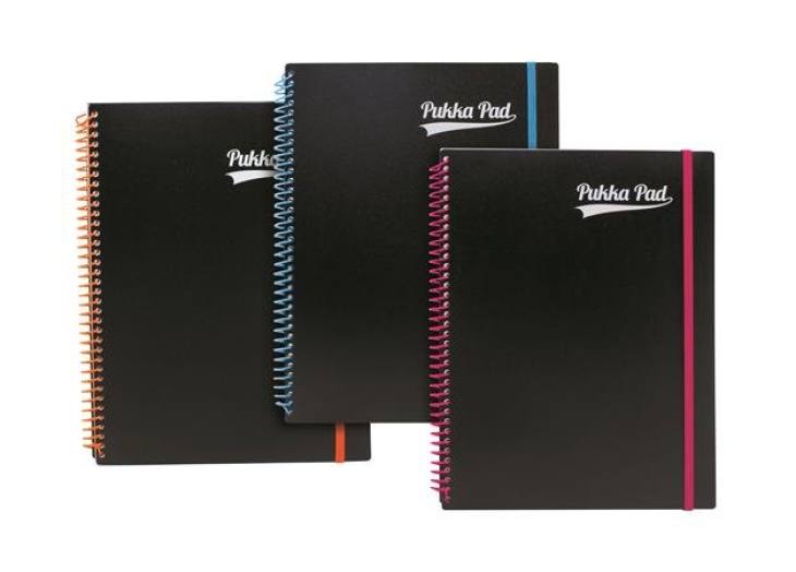 Pukka Pad Jotta Unipad Black spirálfüzet A4 vonalas 200old