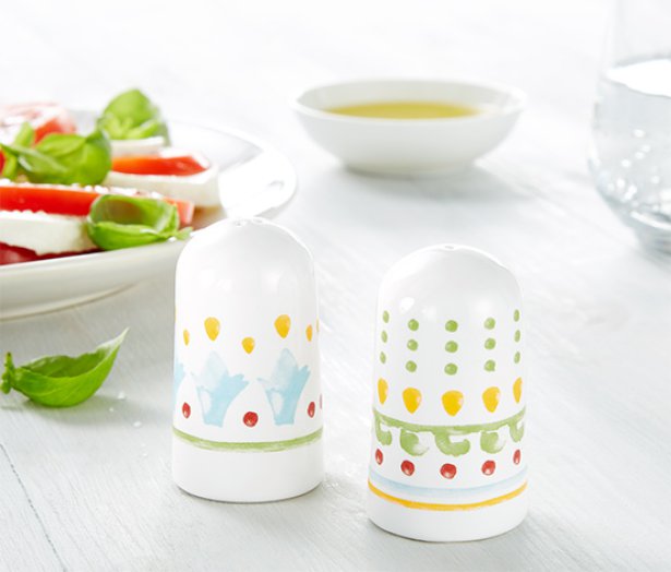 Só– és borsszóró, kézműves hatású porcelán