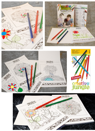 Jungle gyermek-felnőtt kifestő  + 12 db-os színesceruza