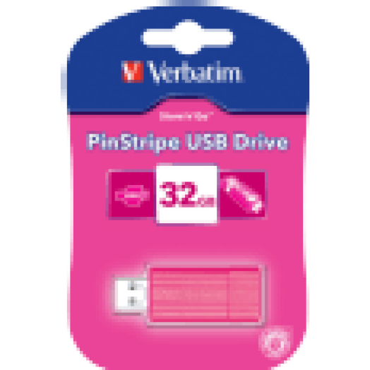 Pin Stripe 32 GB USB 2.0 pendrive ciklámen