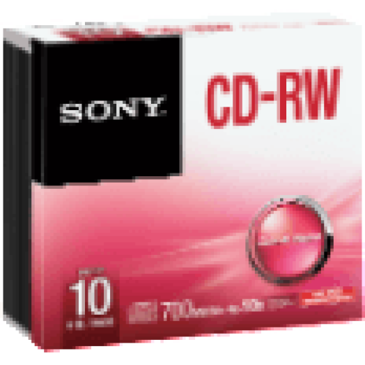 10CRW80SHS CD-RW lemez 700 MB 10x, 10 db