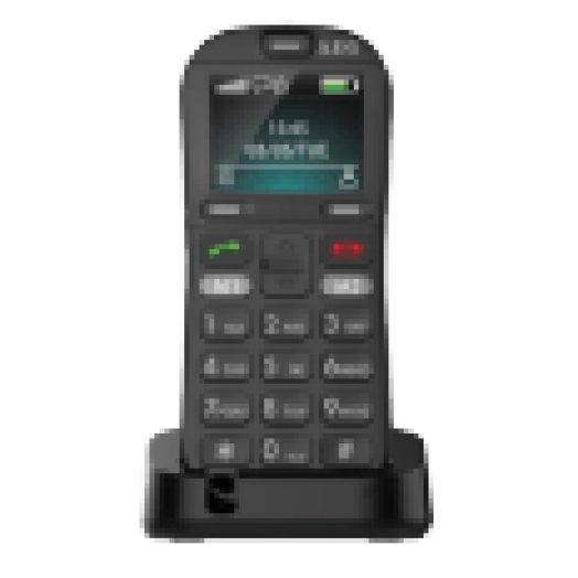 M 320 Ergonómikus fekete kártyafüggetlen mobiltelefon asztali töltővel