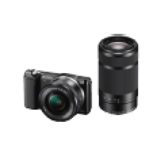 Alpha ILCE-5000 + 16-50 mm + 55-210 mm fekete Kit