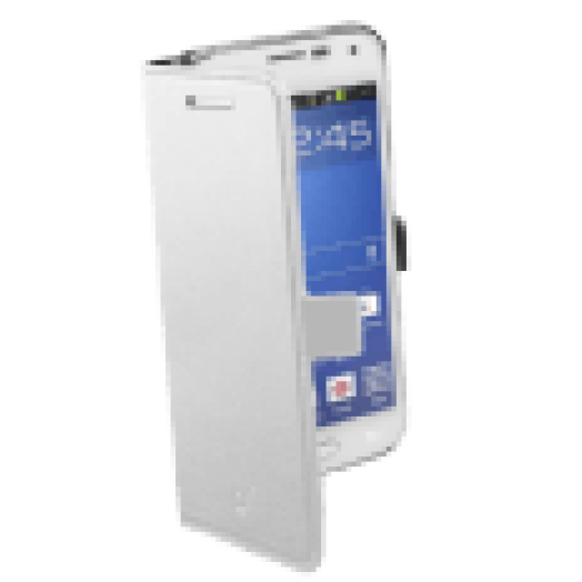 BOOK Galaxy S5 mini fehér bőr tok