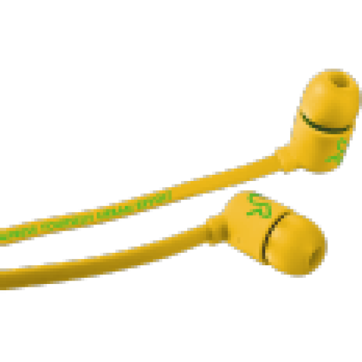 Duga vezetékes headset/fülhallgató sárga