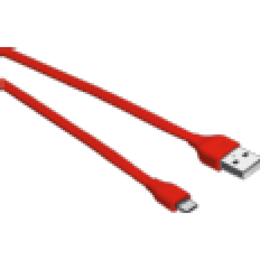 Flat piros micro-USB 1m (20137)
