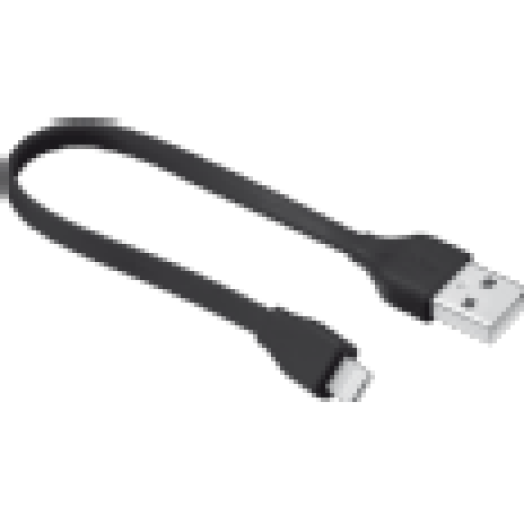 Flat Lightning fekete töltő/adatkábel 20cm (20131)