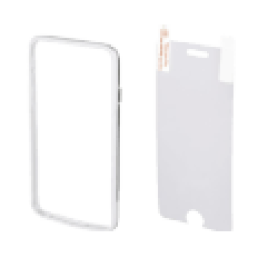 iPhone 6 képernyővédő fólia + fehér műanyag tok