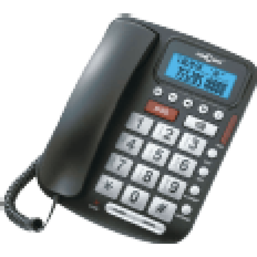 5030 asztali telefon időseknek, fekete színben