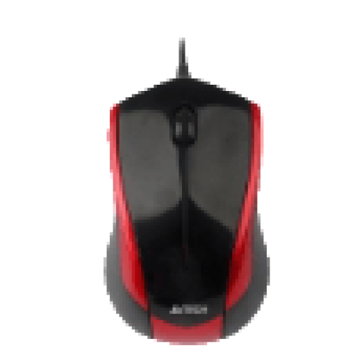 fekete/piros vezetékes egér (N-400-1)