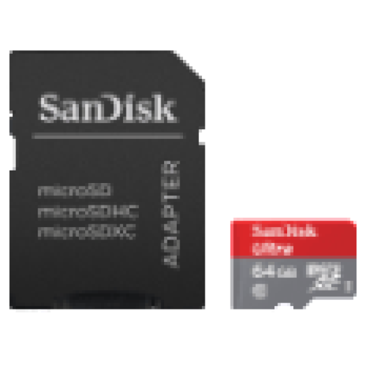 microSDHC 64GB Ultra Class10 UHS-I, 80MB/s + Adapter + Android app. (139728)