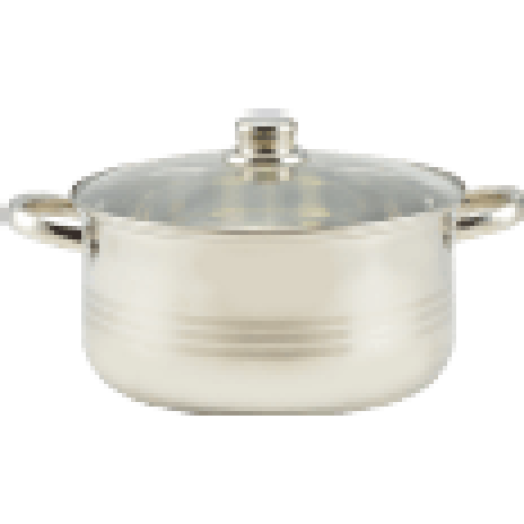 10347 Rozsdamentes lábas üveg fedővel, 8.5 L