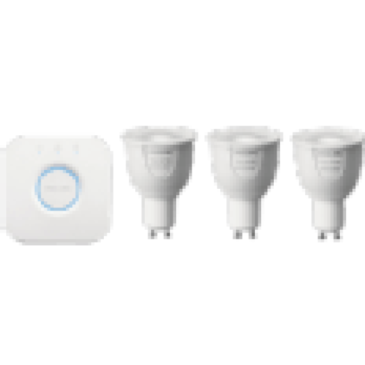 HUE Kezdőkészlet 6,5W GU10 színes hangulatizzó (3db) + bridge