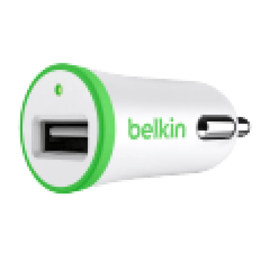 Autós töltő, zöld, USB, 1 aljzat, 1A