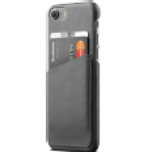 kártyatartós szürke bőr iPhone 7 tok (CS020GY)