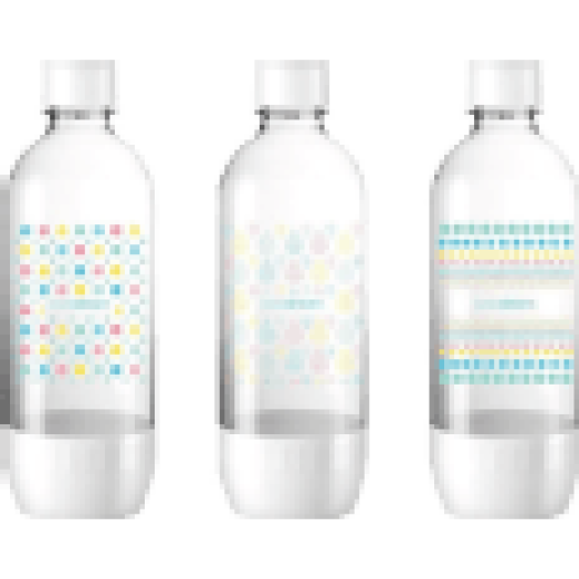 Pastel mintás tripack szénsavasító palack csomag, 0,9l