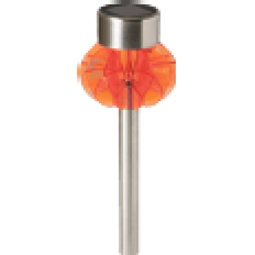 MX 838/OR Szolár fém kerti lámpa, műanyag dekorációval, narancs
