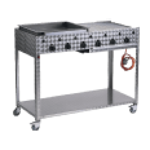 00446 Profi gázgrillkocsi 46x45x2, 6 égős