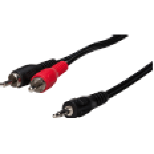 43333 3,5 mm jack apa - 2 x RCA apa kábel 2 m
