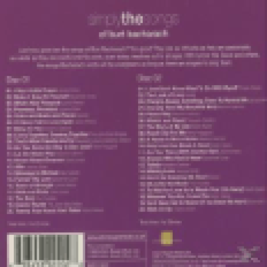 Simply The Songs Of Burt Bacharach CD