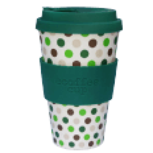 GREEN POLKA  kávéspohár fedővel, 400ml