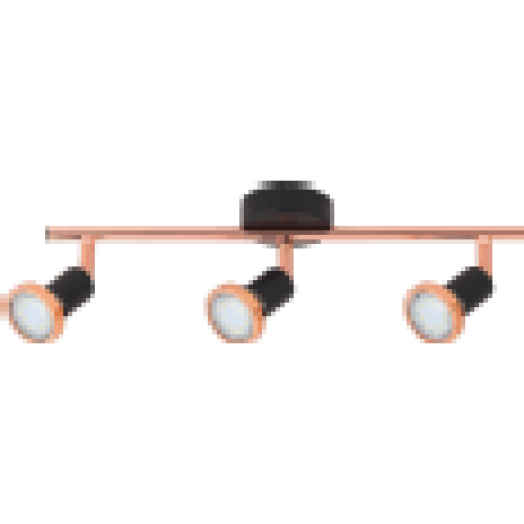 6848 Valentine 3as spot GU10 3x 50W m.fek/réz LED 3W